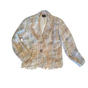 Focus 2000 Plus 14 Tweed Fray Hem Blazer